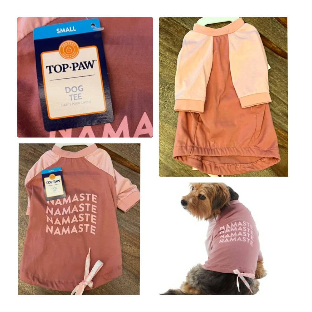 Top-Paw Pink 'Namaste' Dog Tee (S)